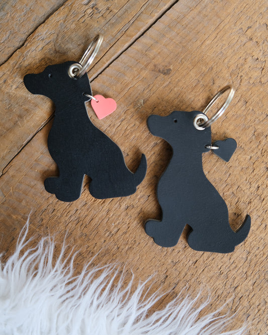 Leather Dog Keychain / Bag Charm
