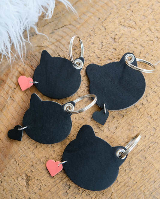 Leather Kitten Keychain / Bag Charm