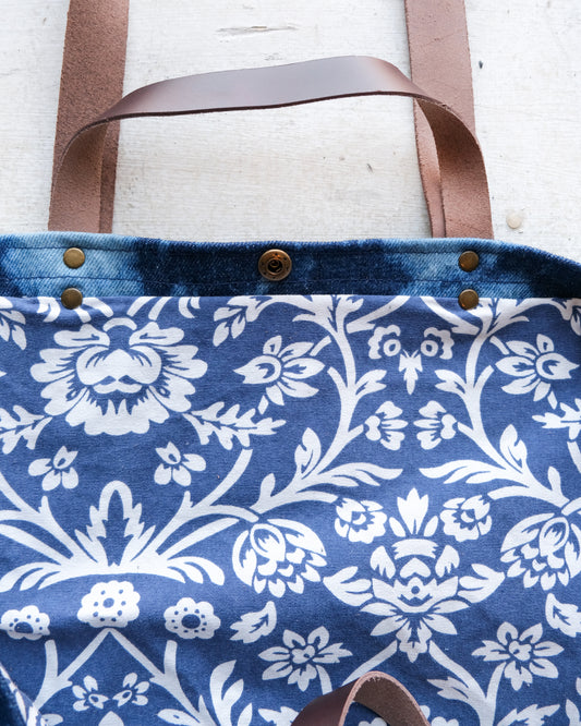 Cloudy Day Bleached Denim Maggie Bag