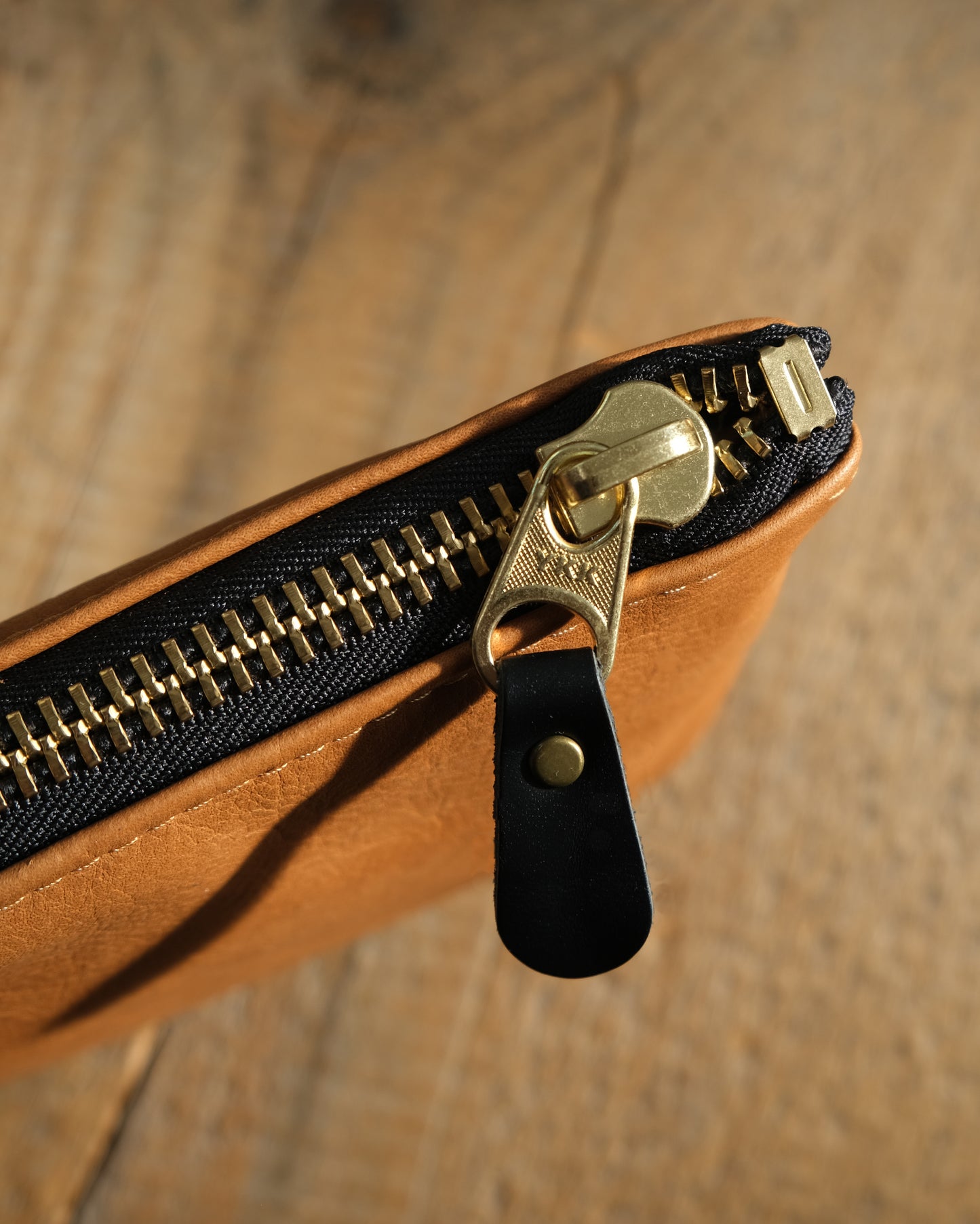 Cognac Leather Wristlet