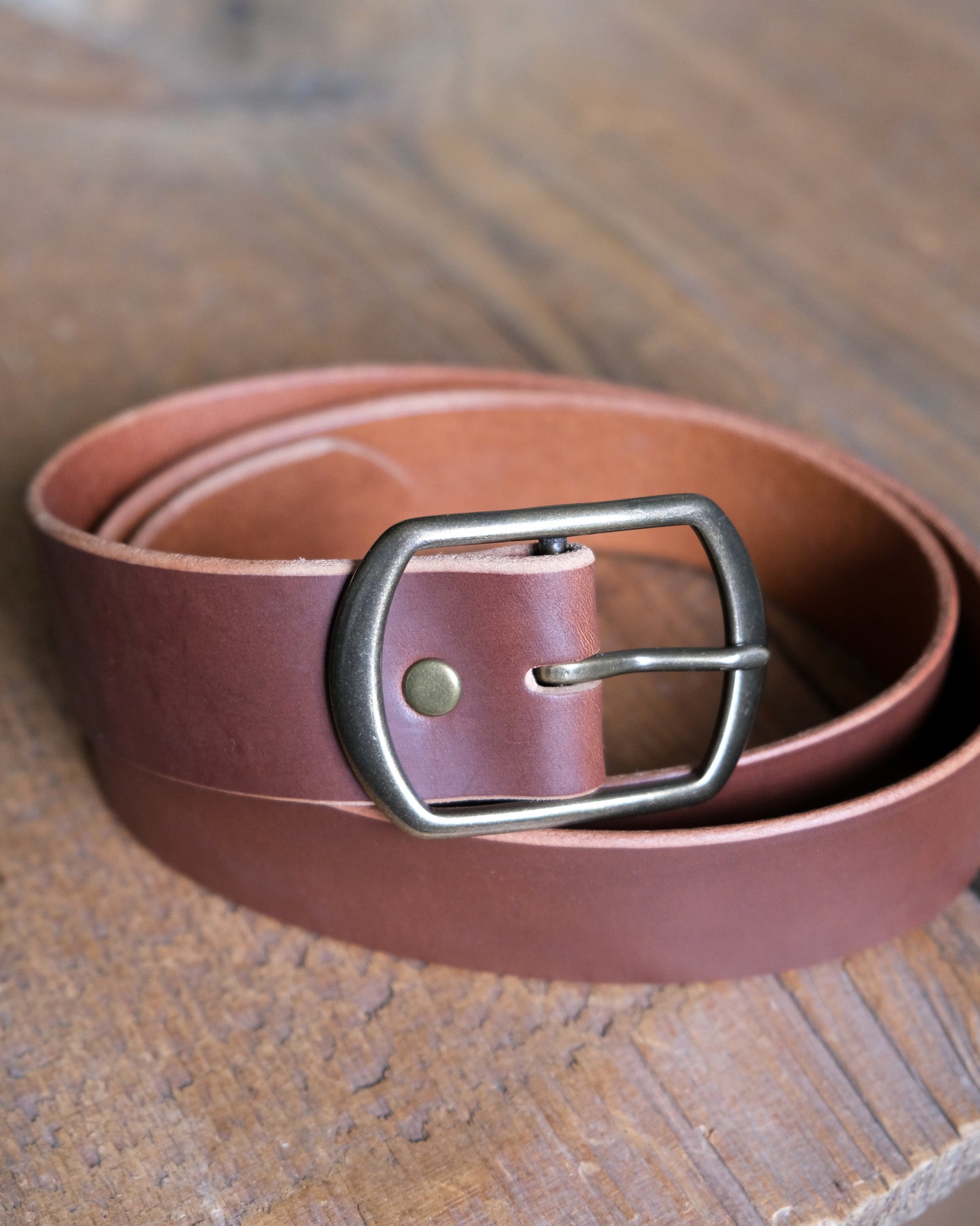 Brown Leather Belt - 1.5" Wide