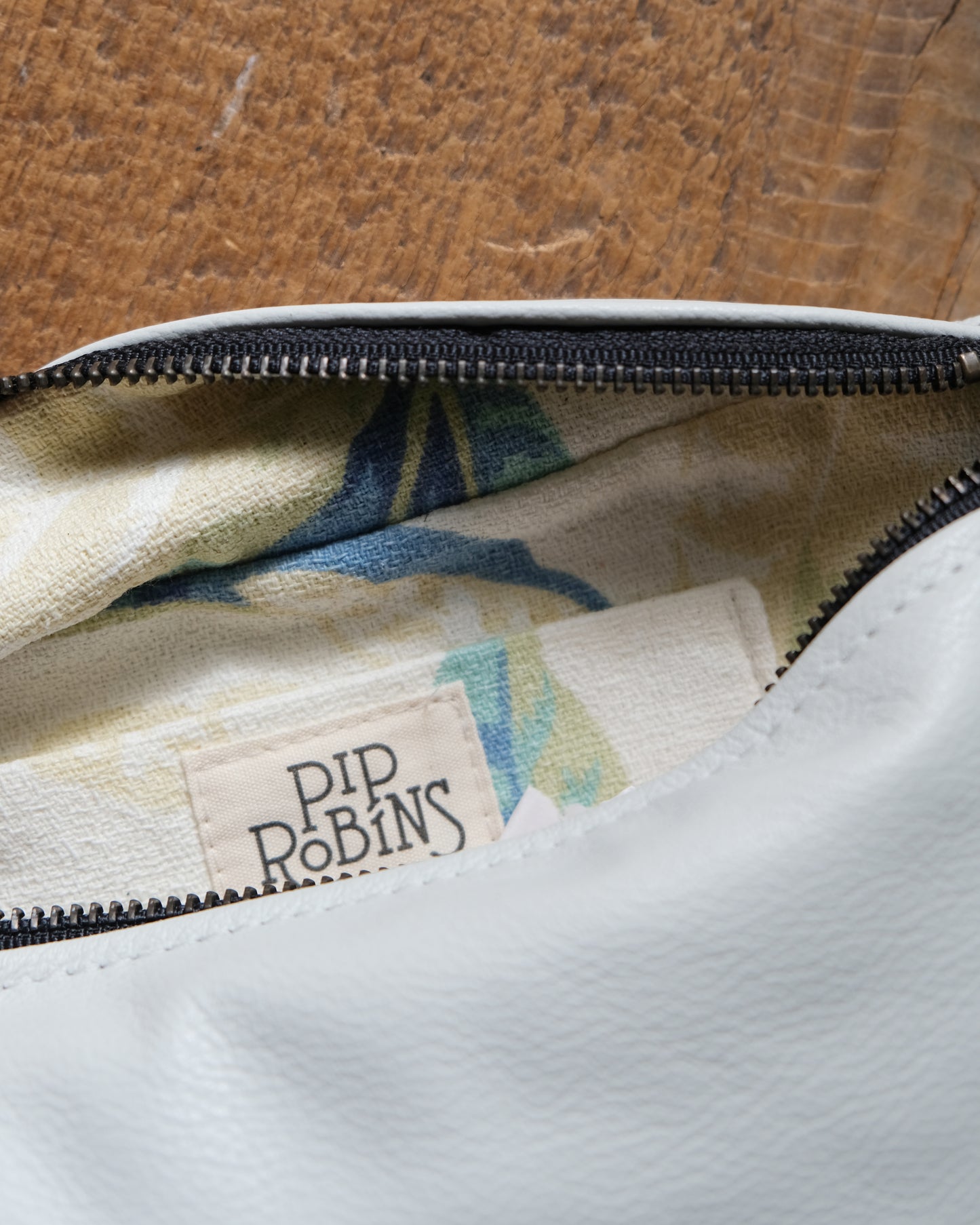 Mini Tabitha: White Leather and Cognac I