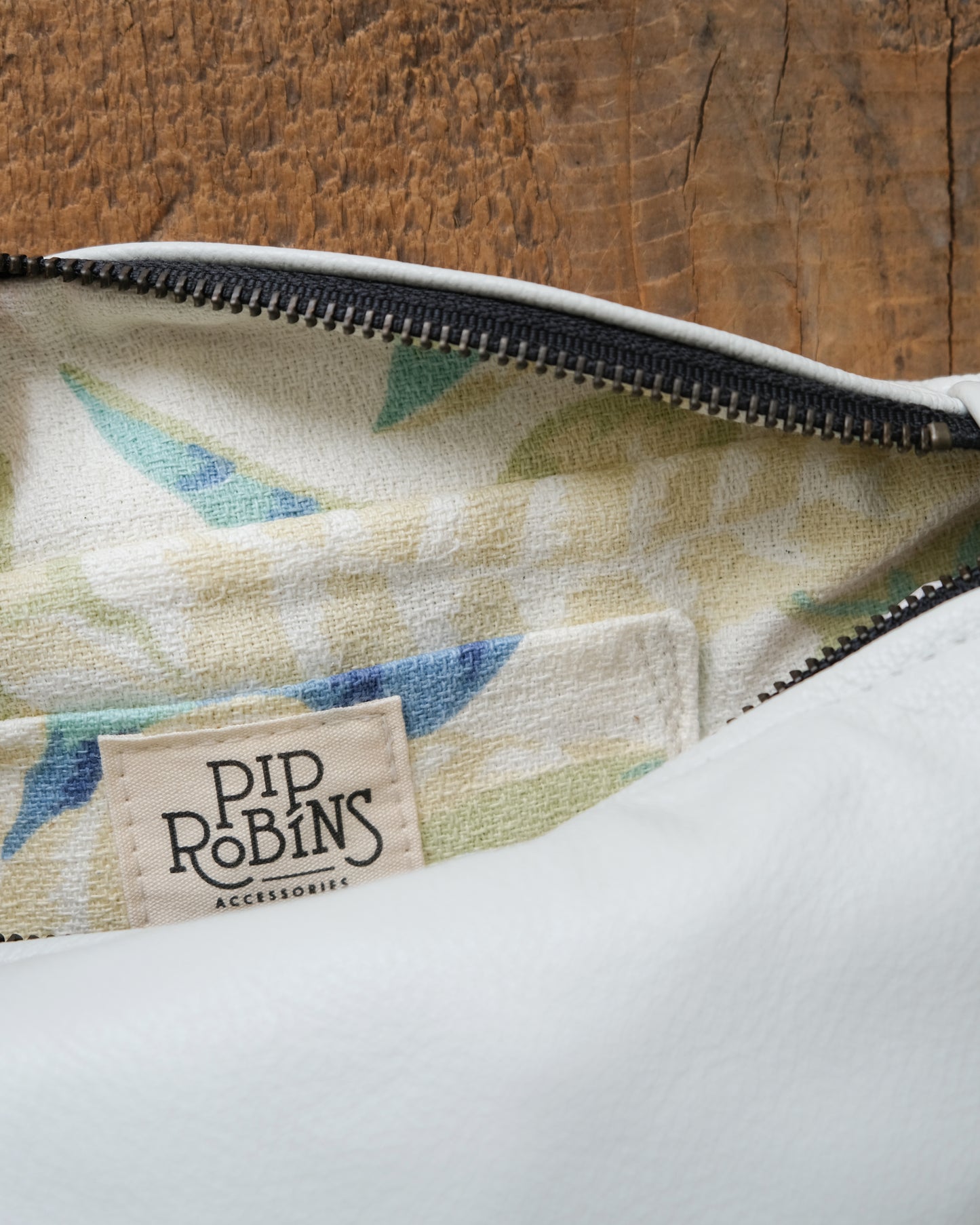 Mini Tabitha: White Leather and Cognac II