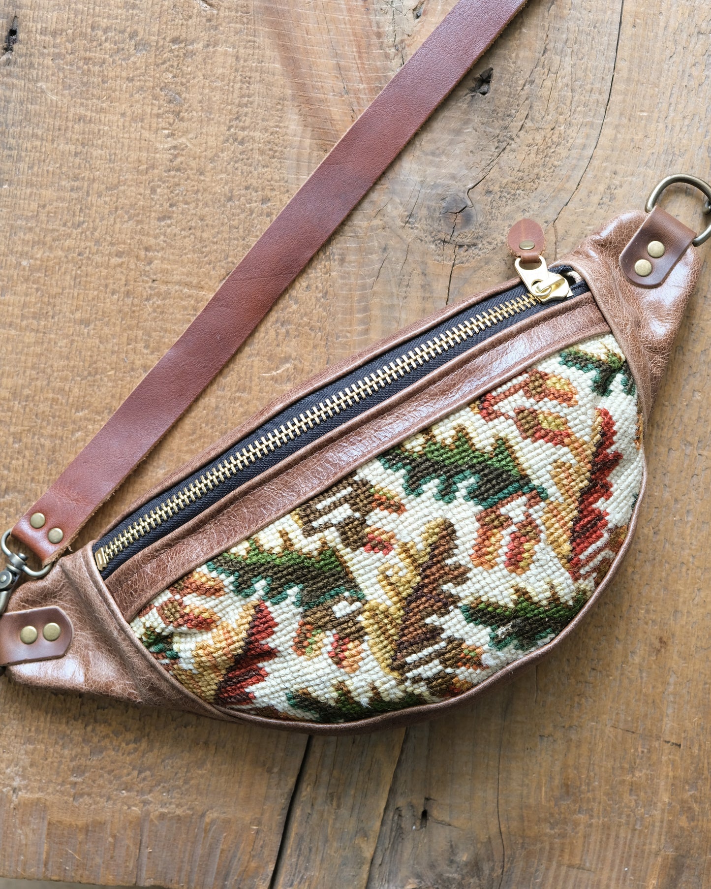 SECONDS: Heritage Tabitha Bag: Leaves Needlepoint