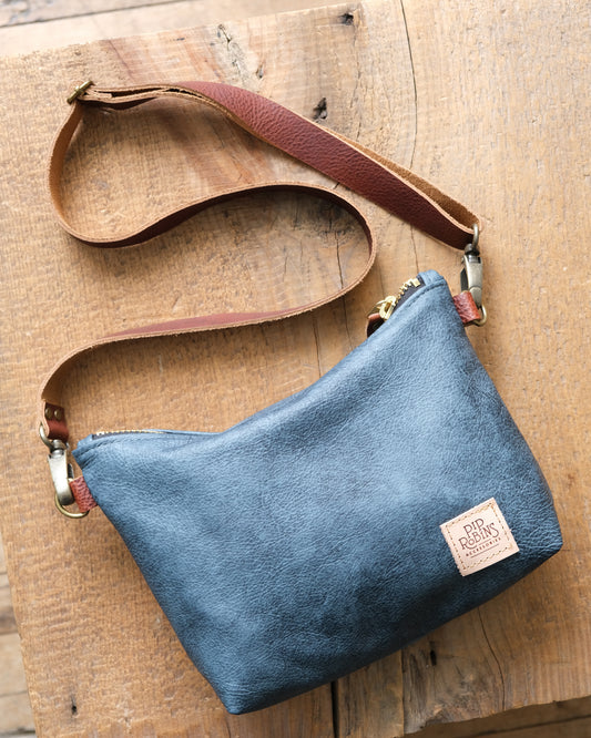 SECONDS: Suraya Crossbody Bag: Denim Blue Leather II