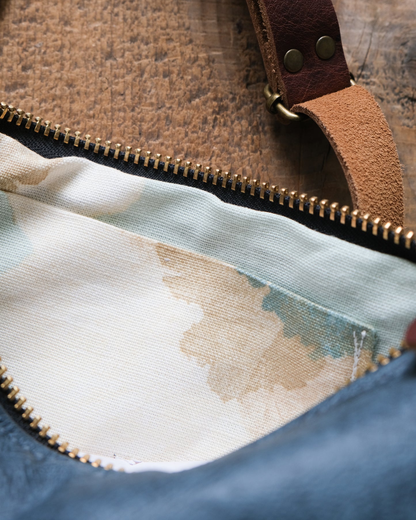 SECONDS: Suraya Crossbody Bag: Denim Blue Leather II