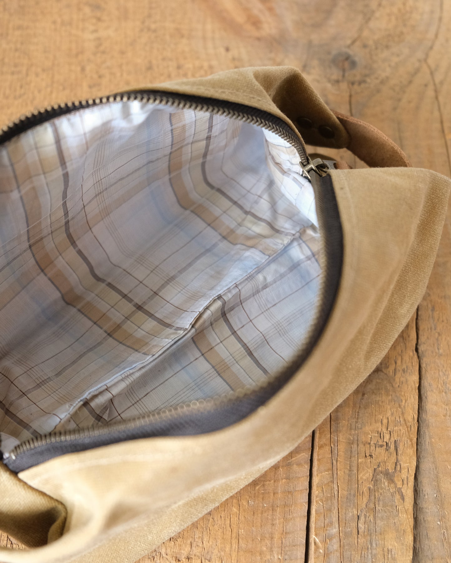 Waxed Canvas Dopp Kit: Honey