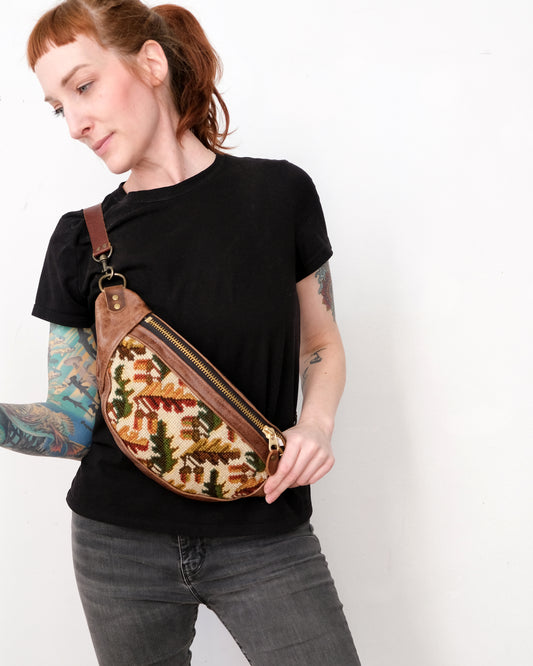 Heritage Tabitha Bag: Leaves Needlepoint