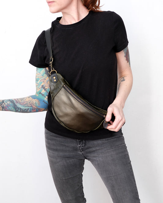 SECONDS: Mini Tabitha: Avocado & Metallic Green Leather