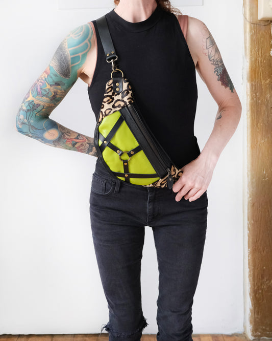 Mini Tabitha: Lime Green and Leopard