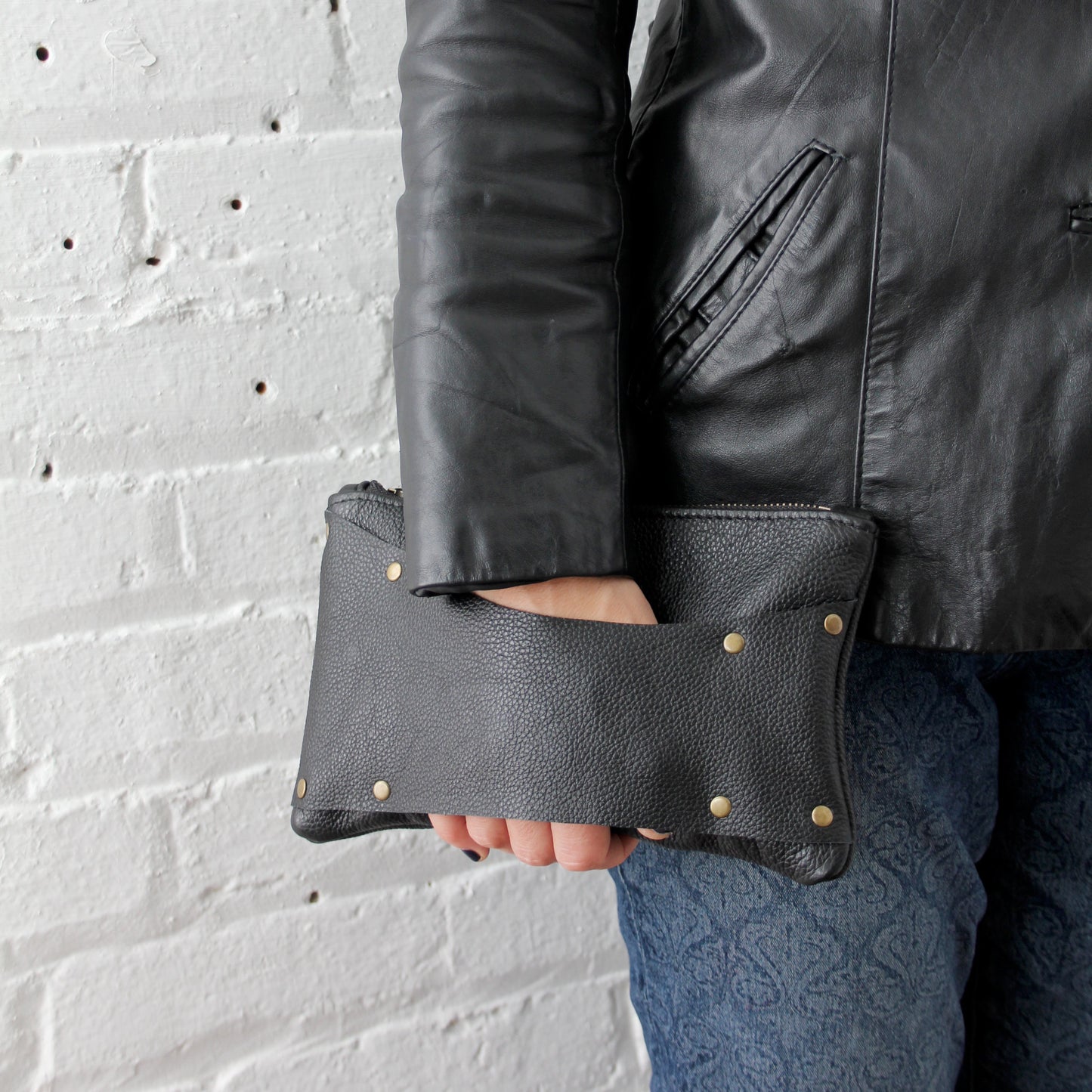 Valerie Clutch: Black Leather