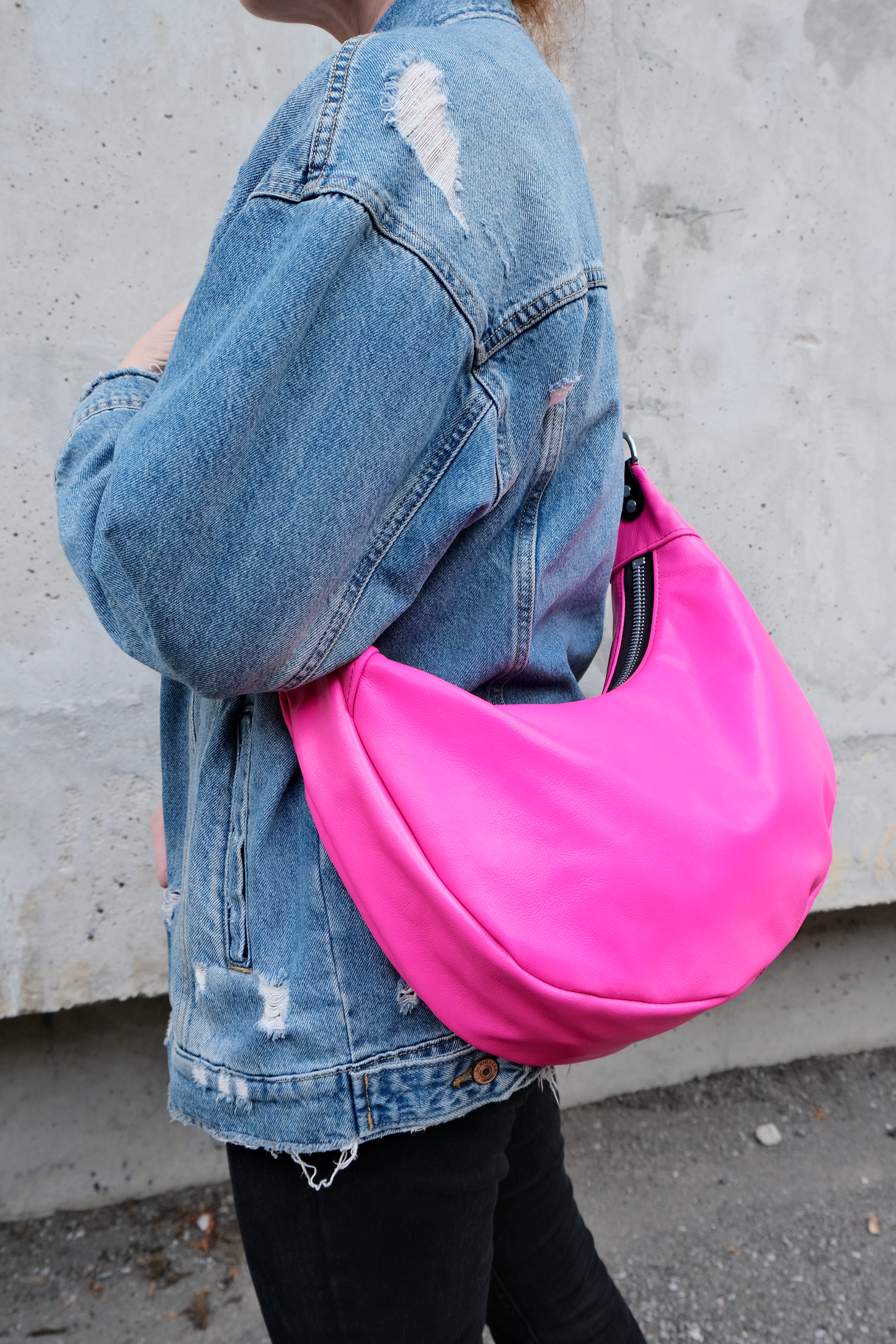 Juno Bag: Hot Pink and Brass