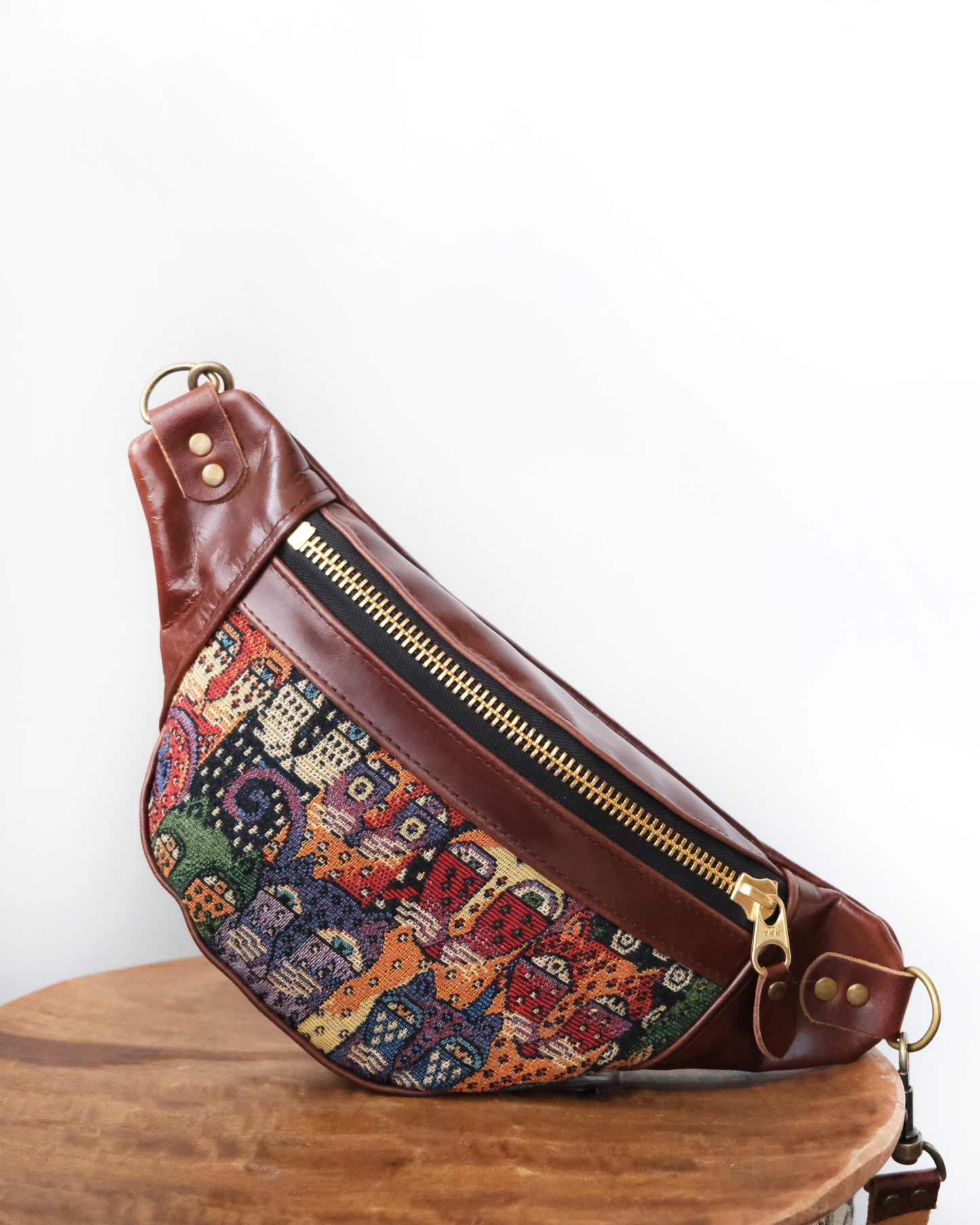 Mini Tabitha: Kitty Cats & Brown Leather