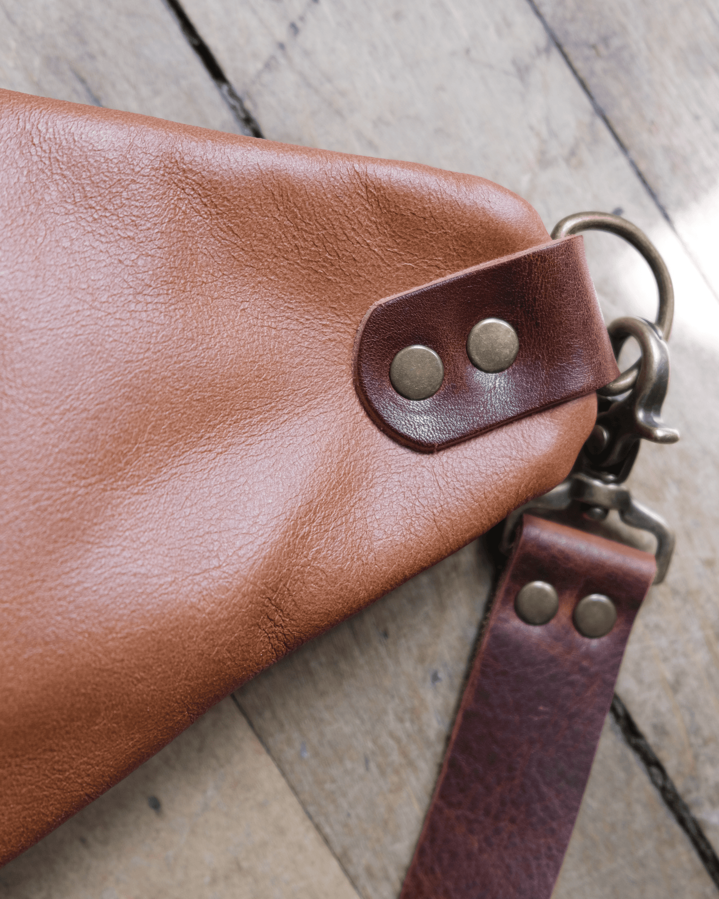 Mini Tabitha: Kitty Cats & Cognac Leather