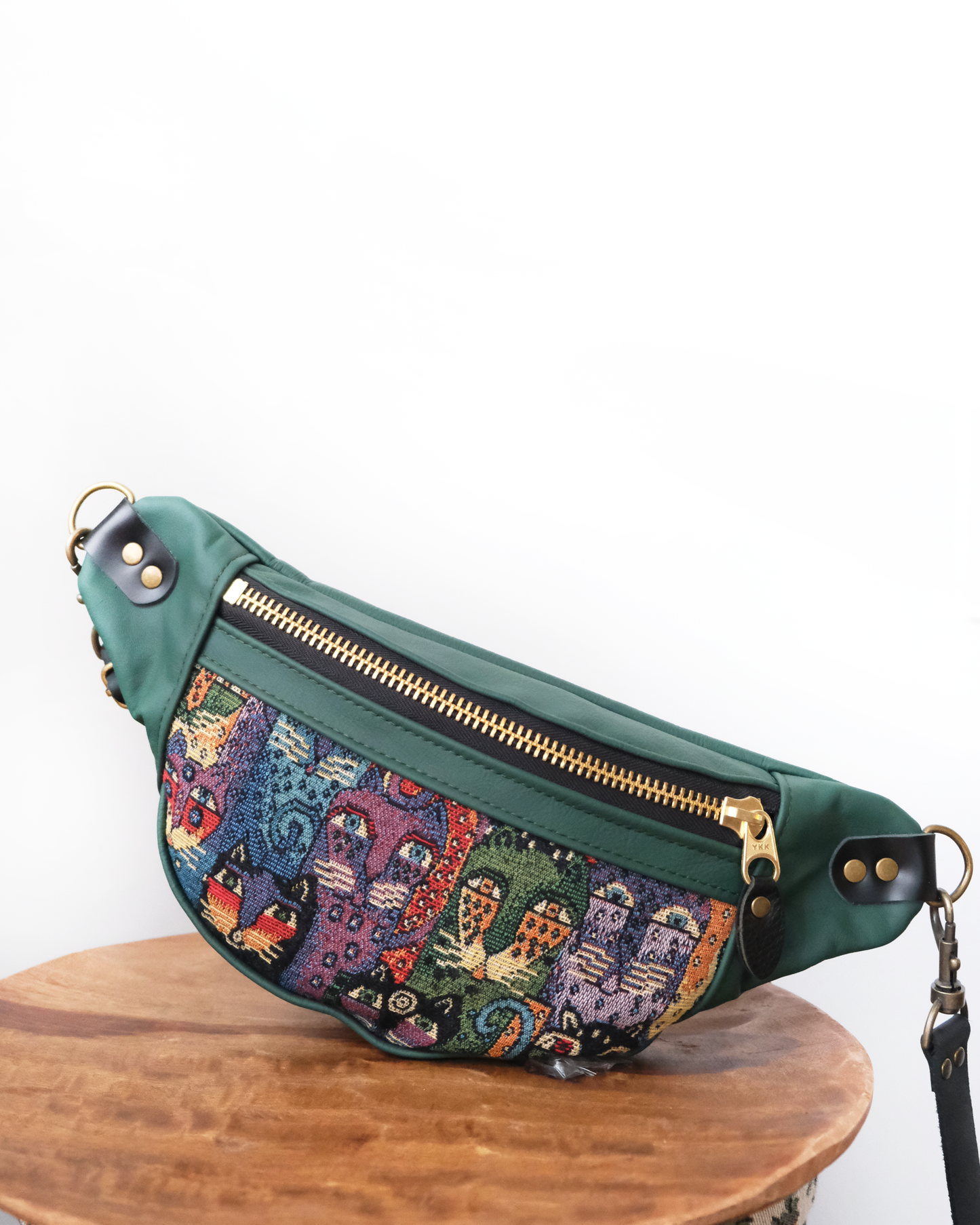 Mini Tabitha: Kitty Cats & Green Leather