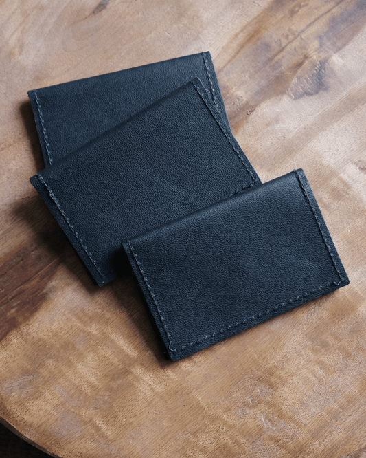 Leather Bifold Wallet: Matte Black