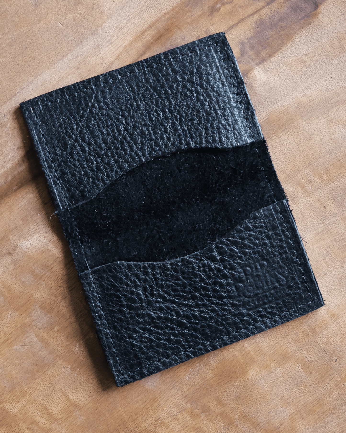 Leather Bifold Wallet: Textured Black