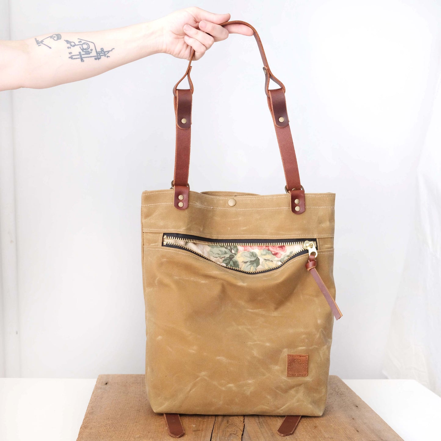 Convertible Backpack: Honey Waxed Canvas