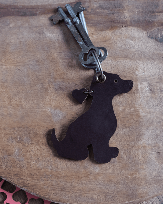 Leather Dog Keychain / Bag Charm