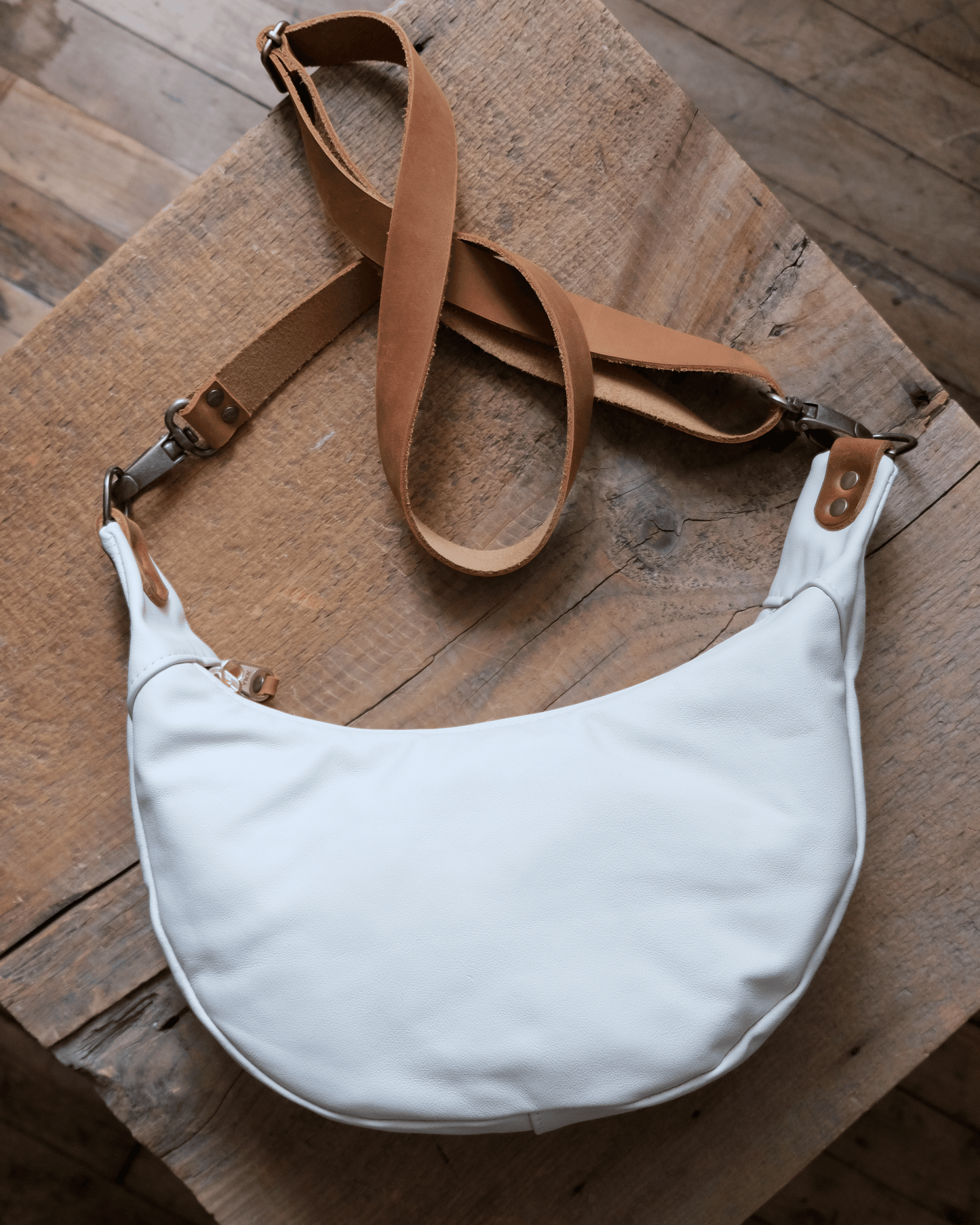 Mini Juno Bag: Cream and Cognac