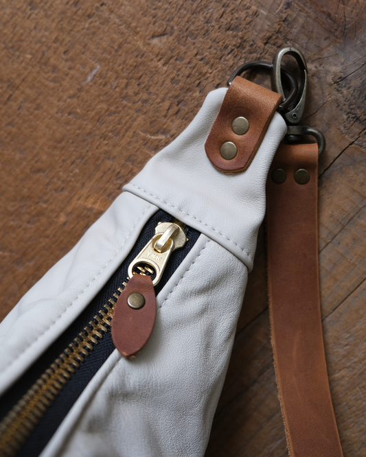 Mini Juno Bag: Cream and Cognac