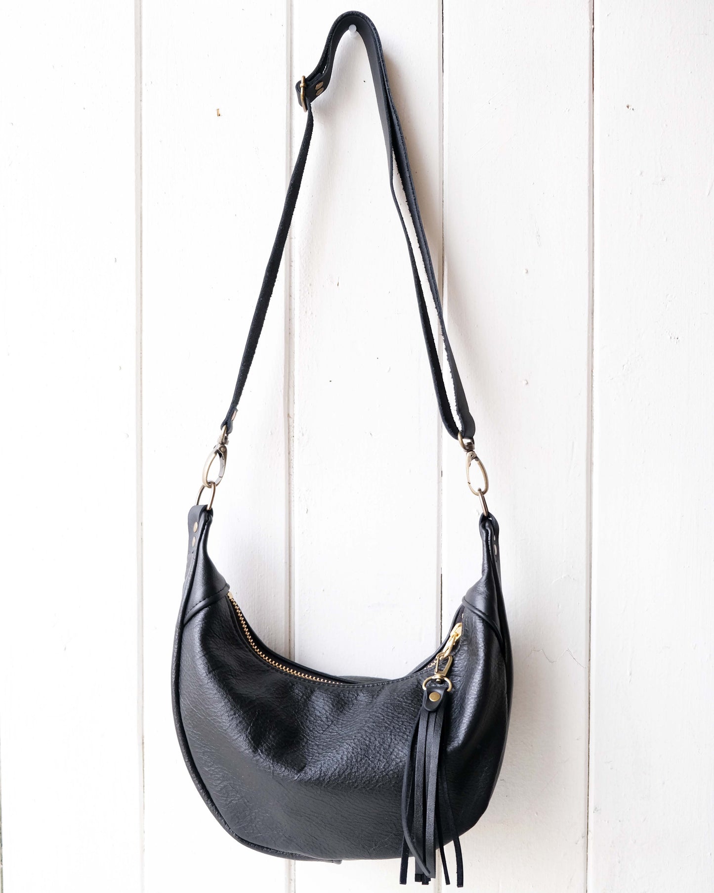 Mini Juno Bag: Black and Brass