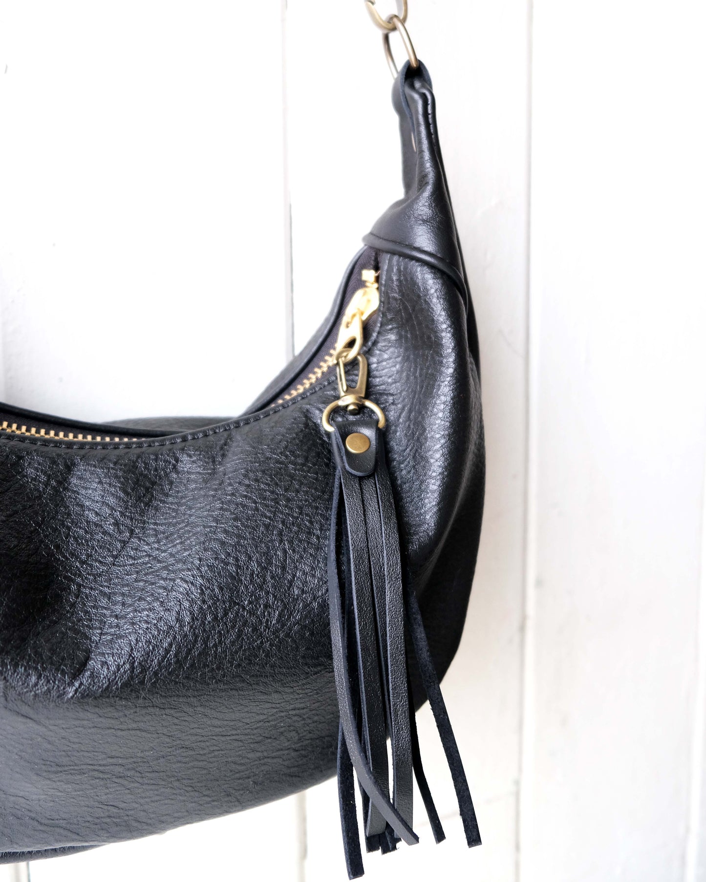 Mini Juno Bag: Black and Brass