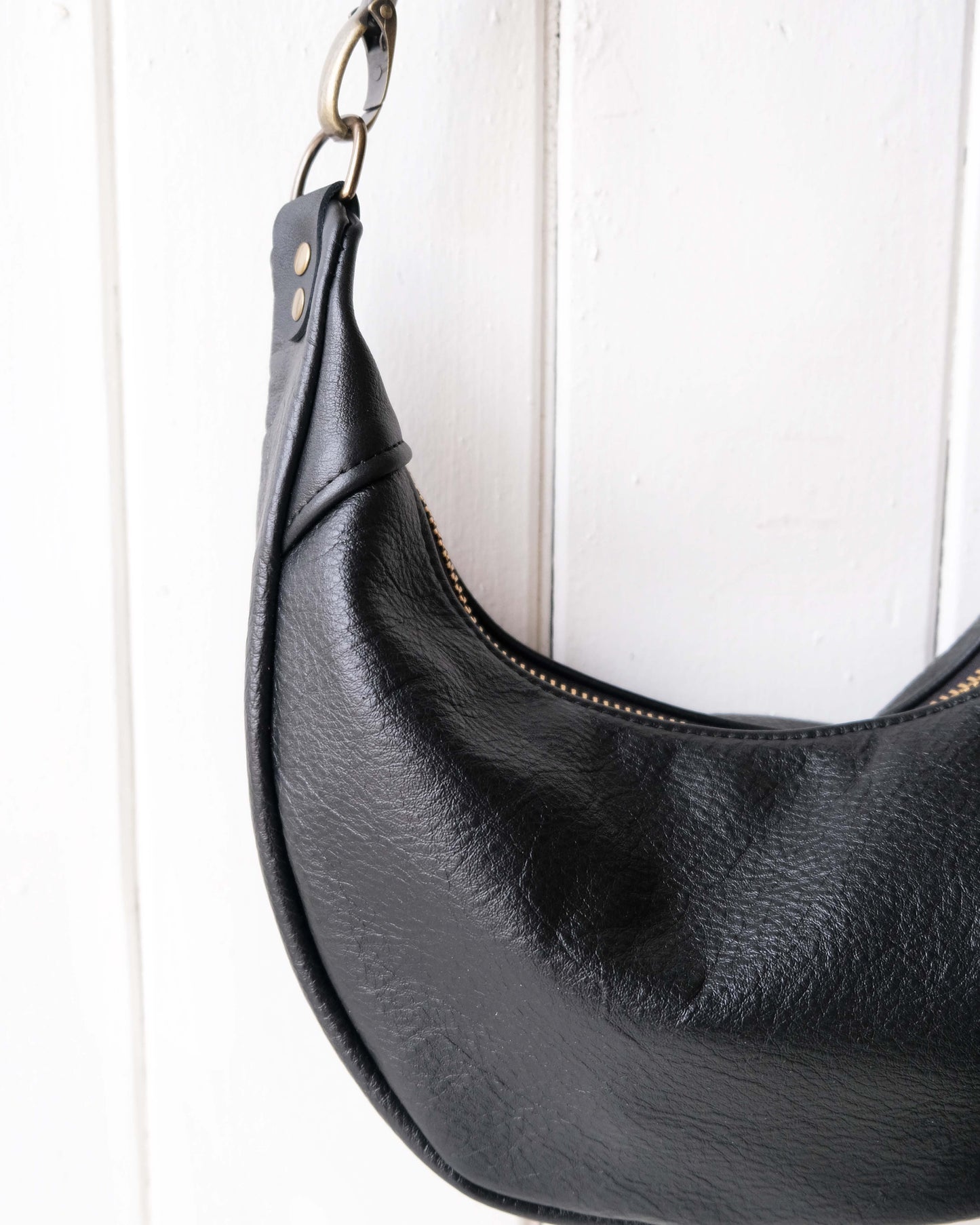 Mini Juno Bag: Black and Brass