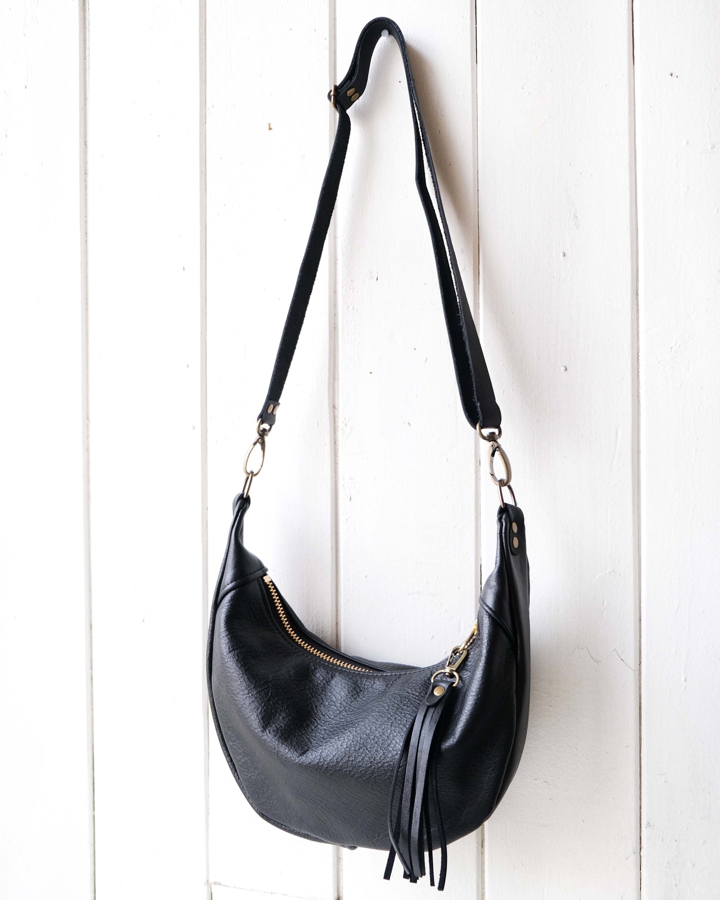 Mini Juno Bag: Black and Brass
