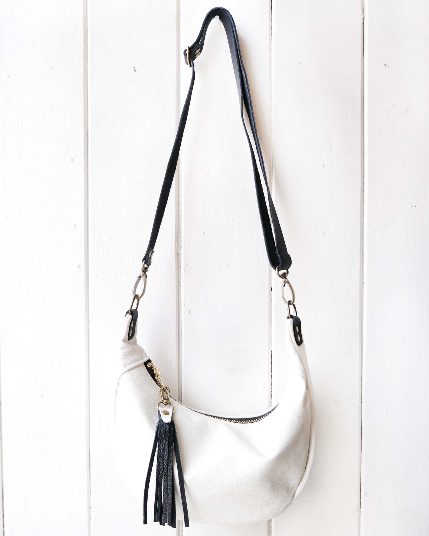 Mini Juno Bag: Cream and Black