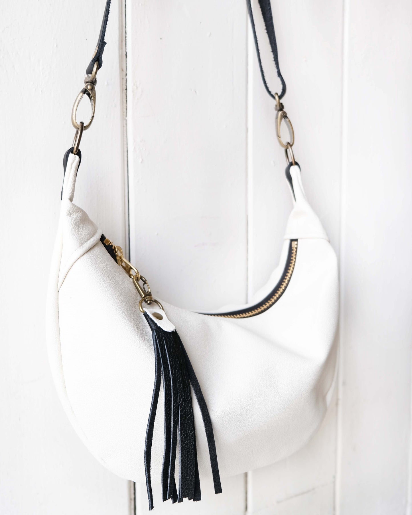 Mini Juno Bag: Cream and Black