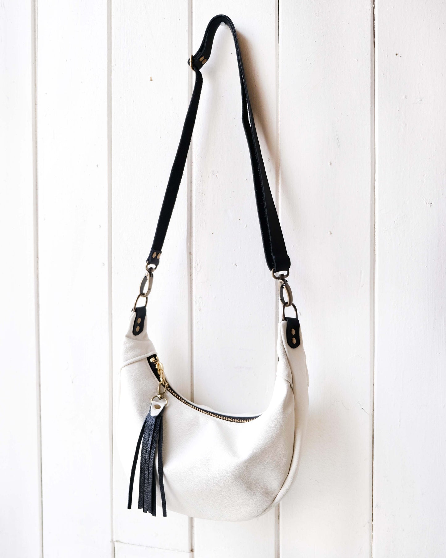 Mini Juno Bag: Cream and Black