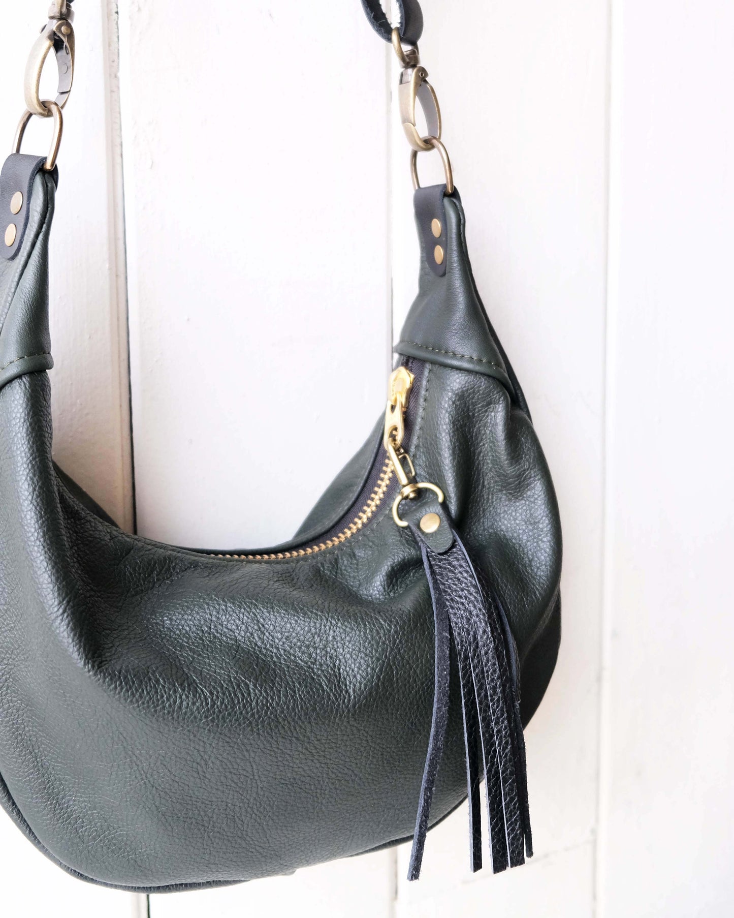 Mini Juno Bag: Forest Green and Black