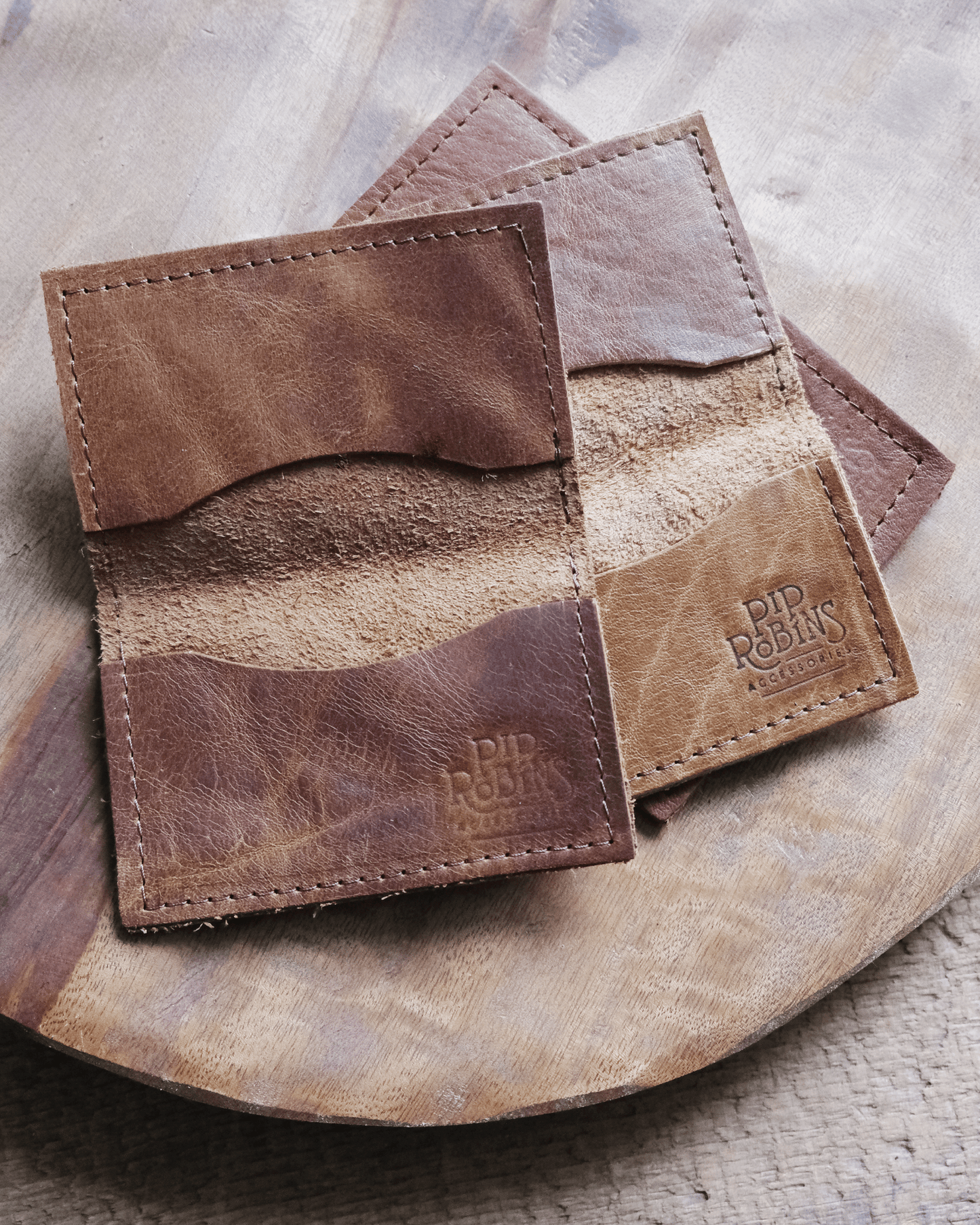 Leather Bifold Wallet: Soft Browns