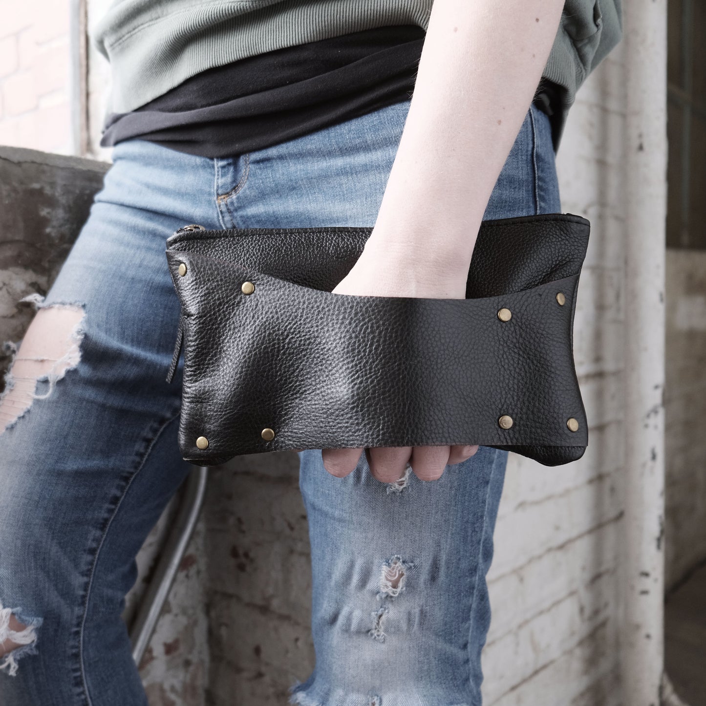 Valerie Clutch: Black Leather
