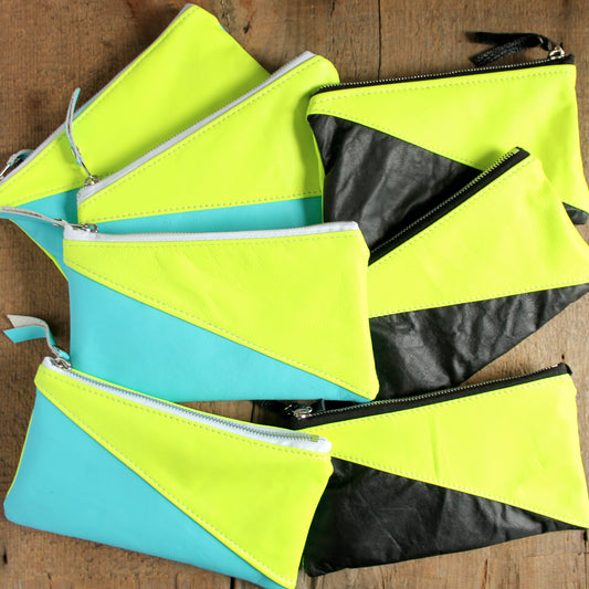 Neon Leather Pouches