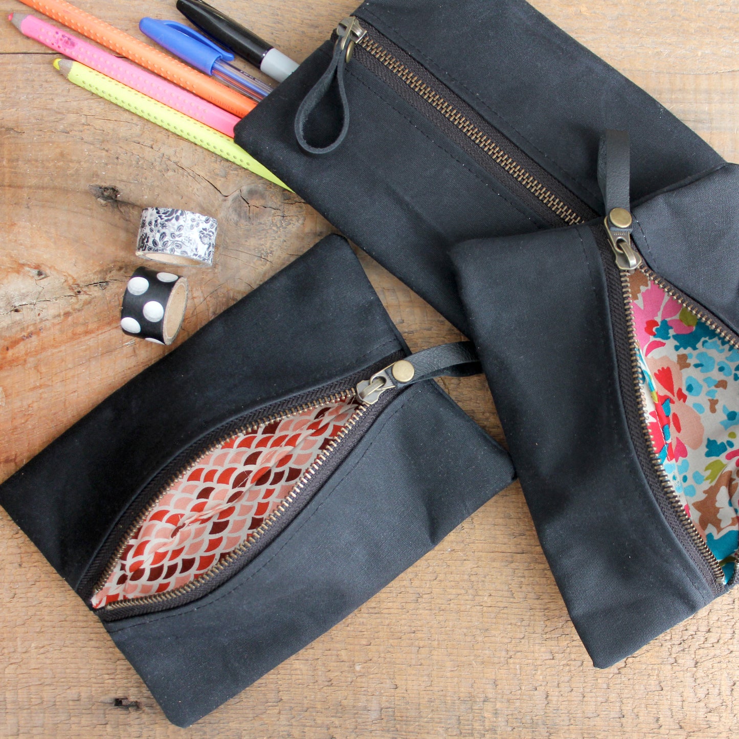 Waxed Canvas Zipper Pouch