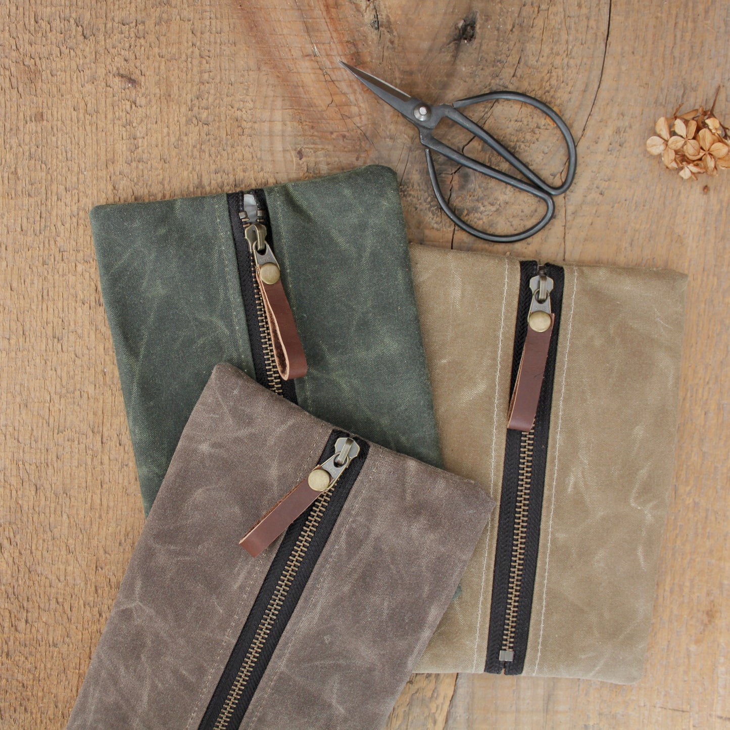 Waxed Canvas Zipper Pouch