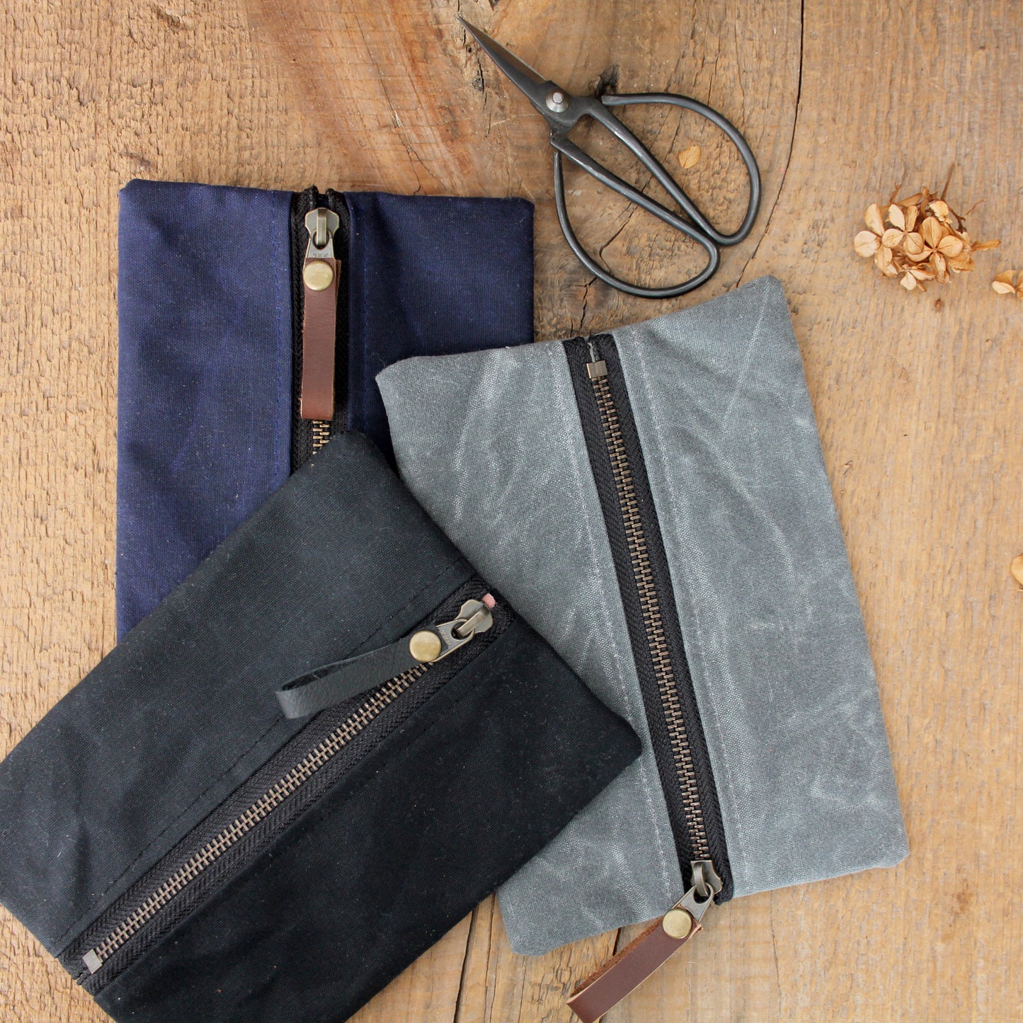 Waxed Canvas Zipper Pouch