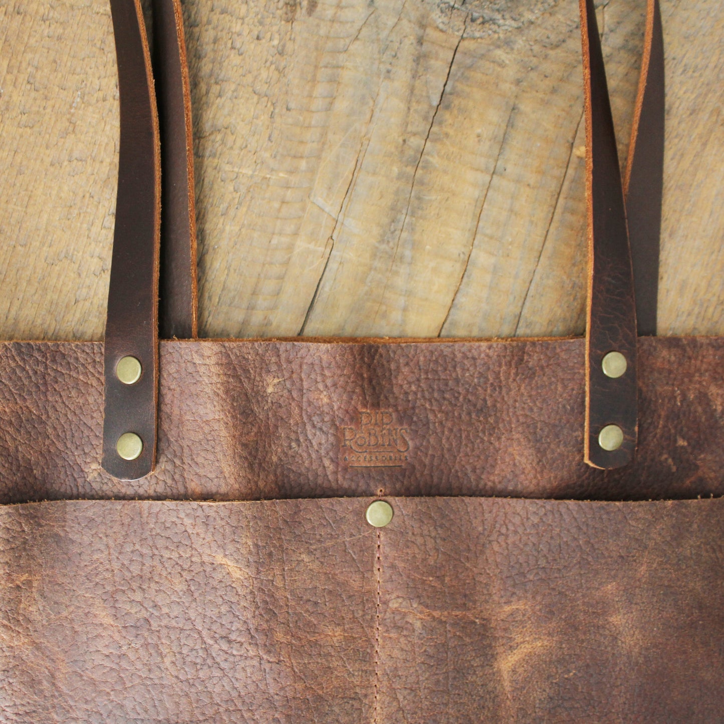 Rustic Brown Leather Everyday Tote