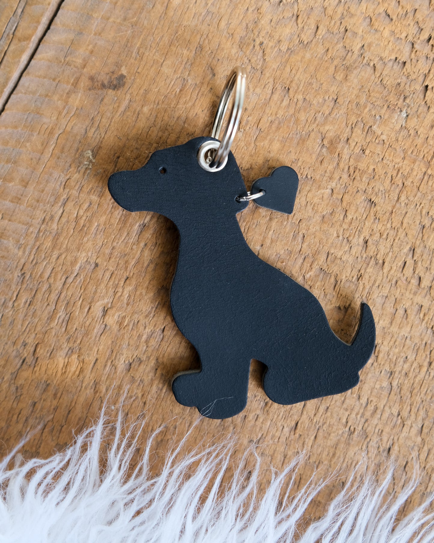 Leather Dog Keychain / Bag Charm