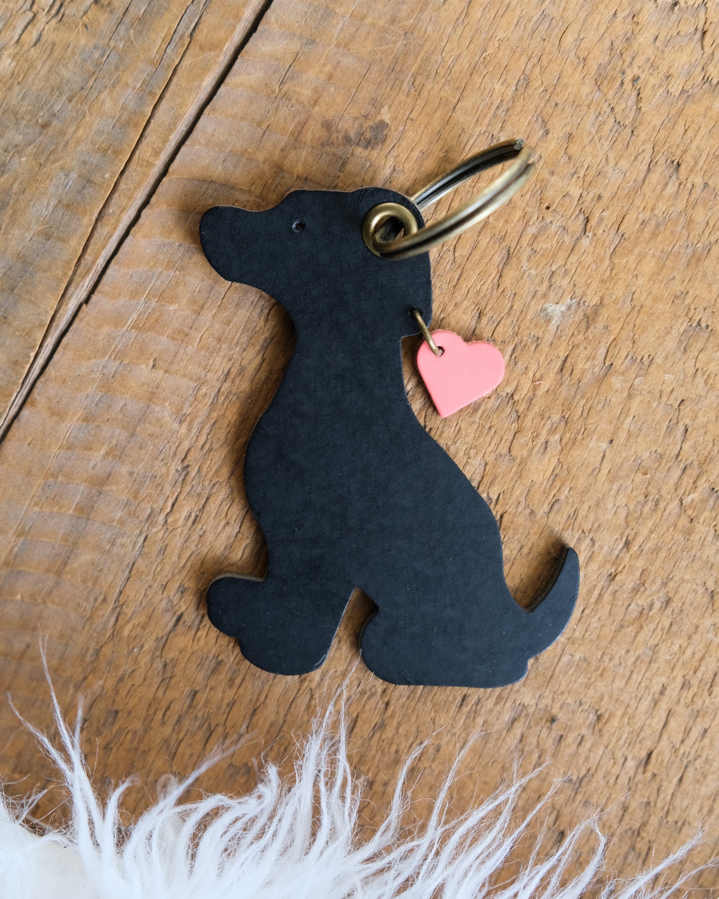 Leather Dog Keychain / Bag Charm