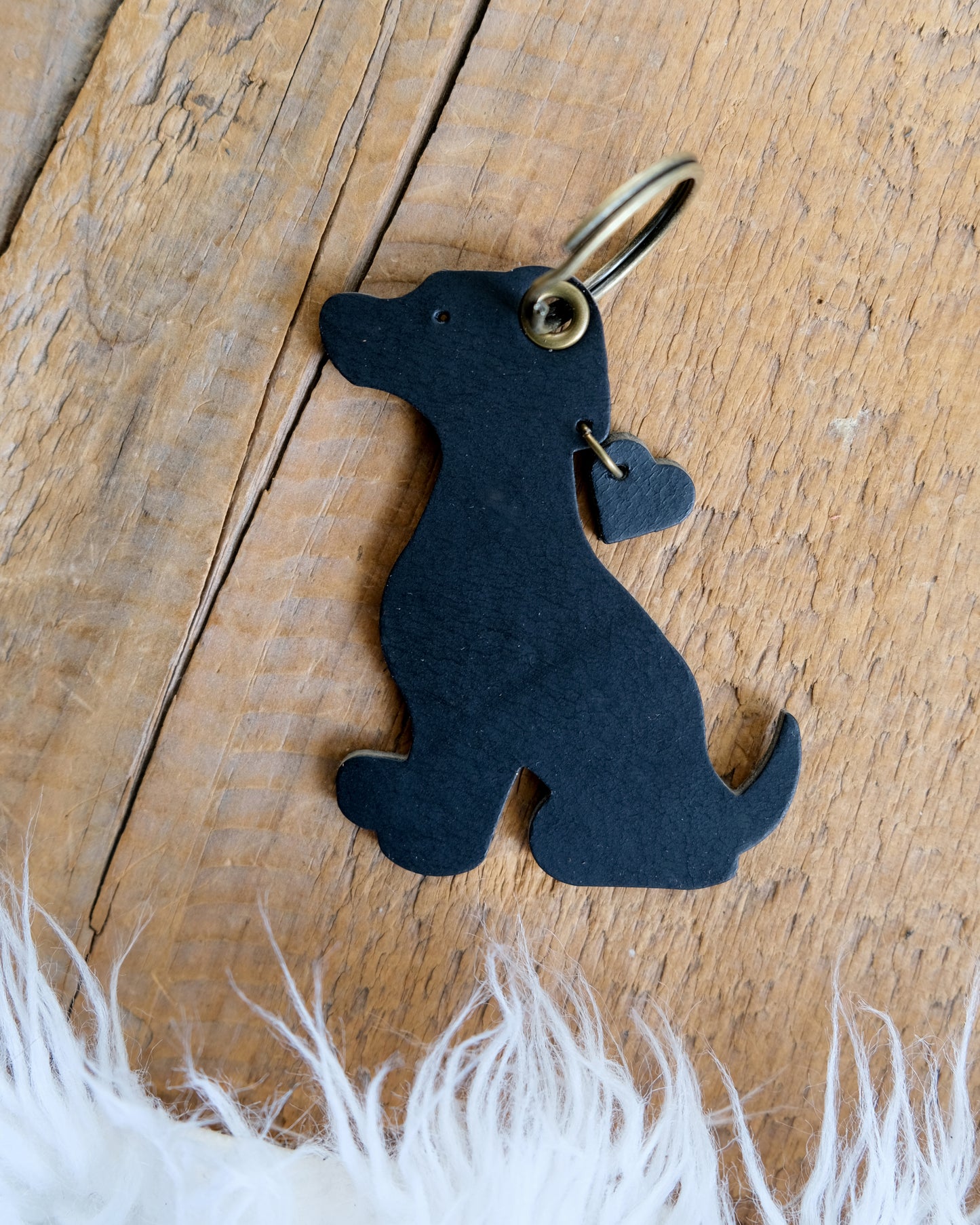 Leather Dog Keychain / Bag Charm