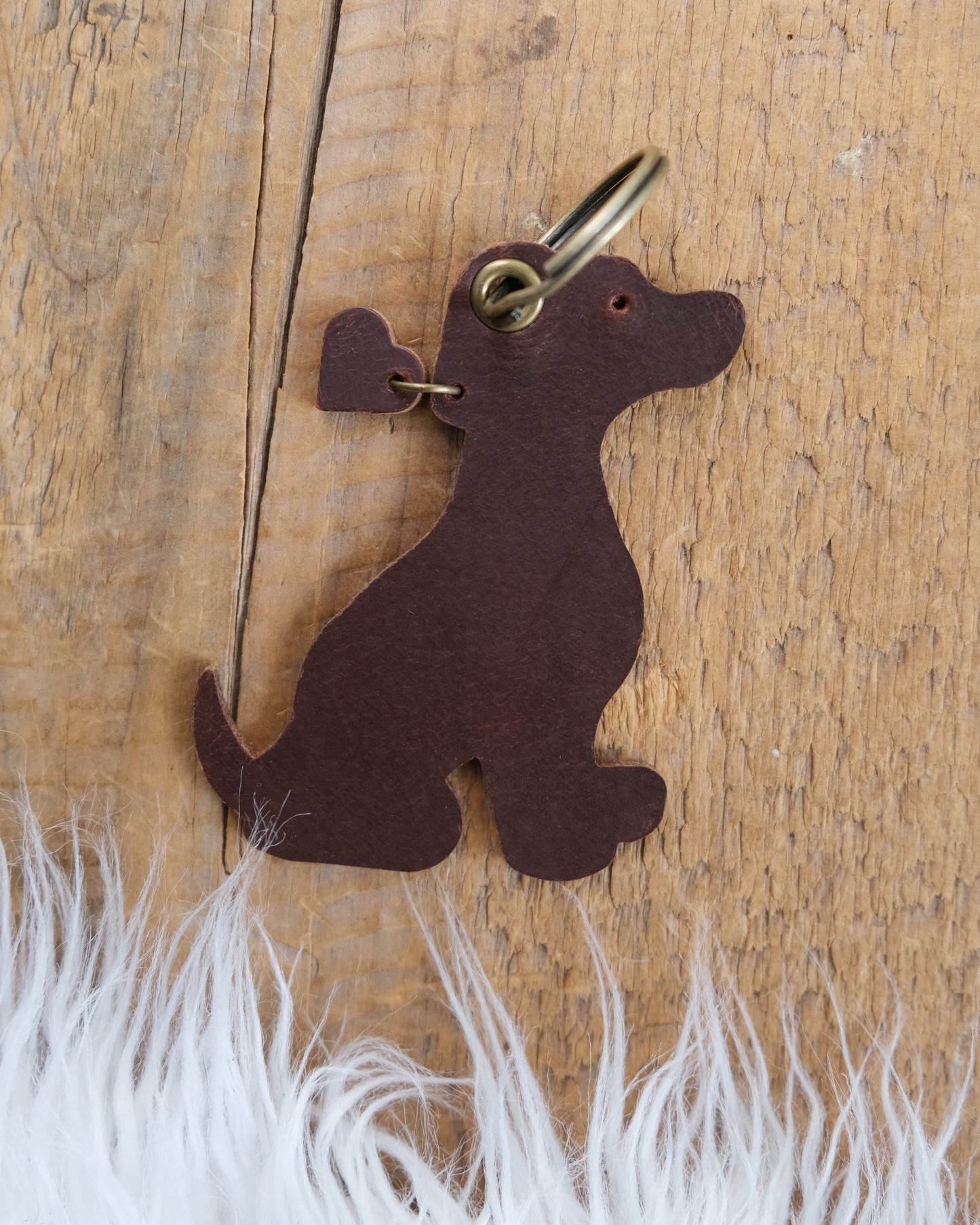 Leather Dog Keychain / Bag Charm