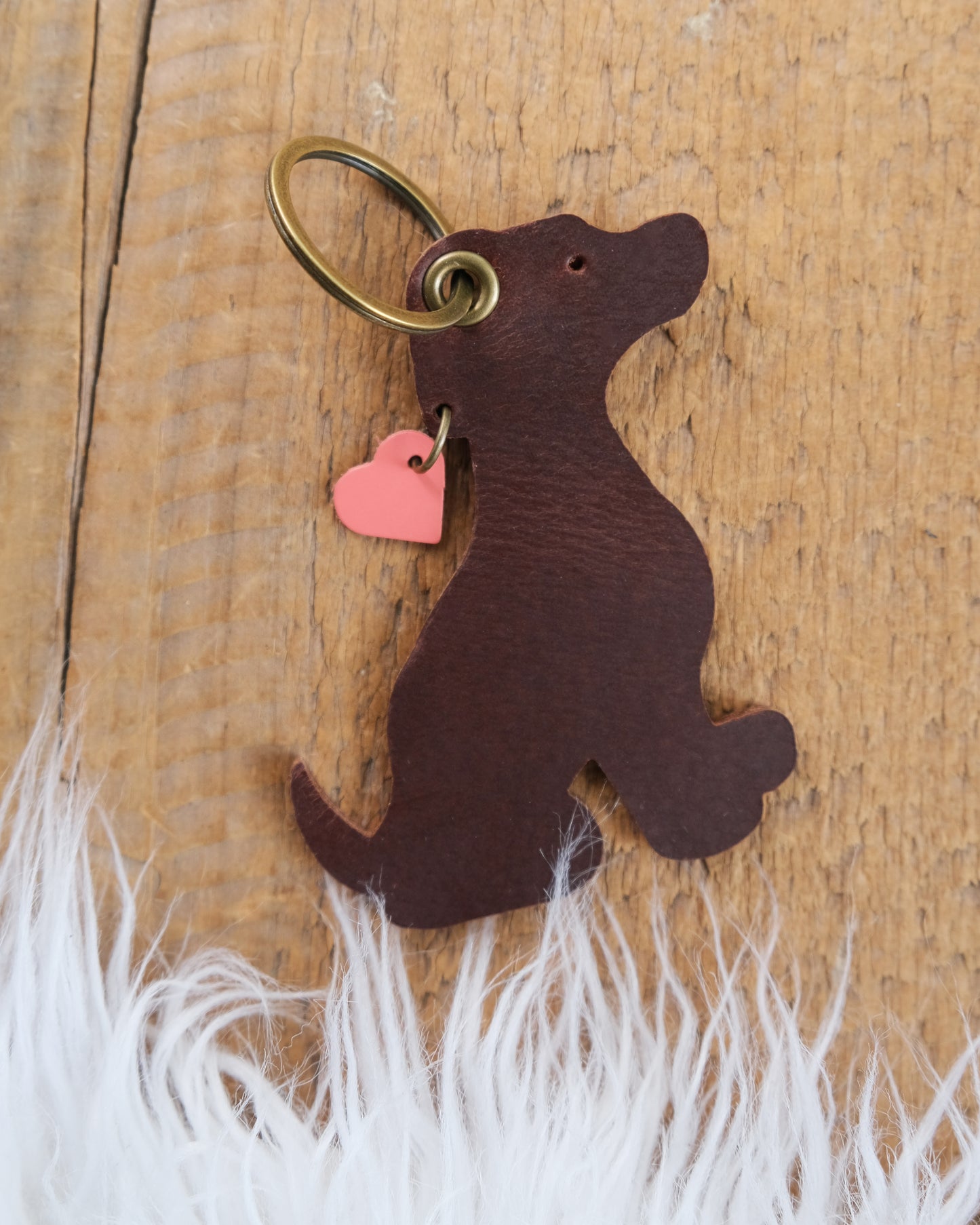 Leather Dog Keychain / Bag Charm