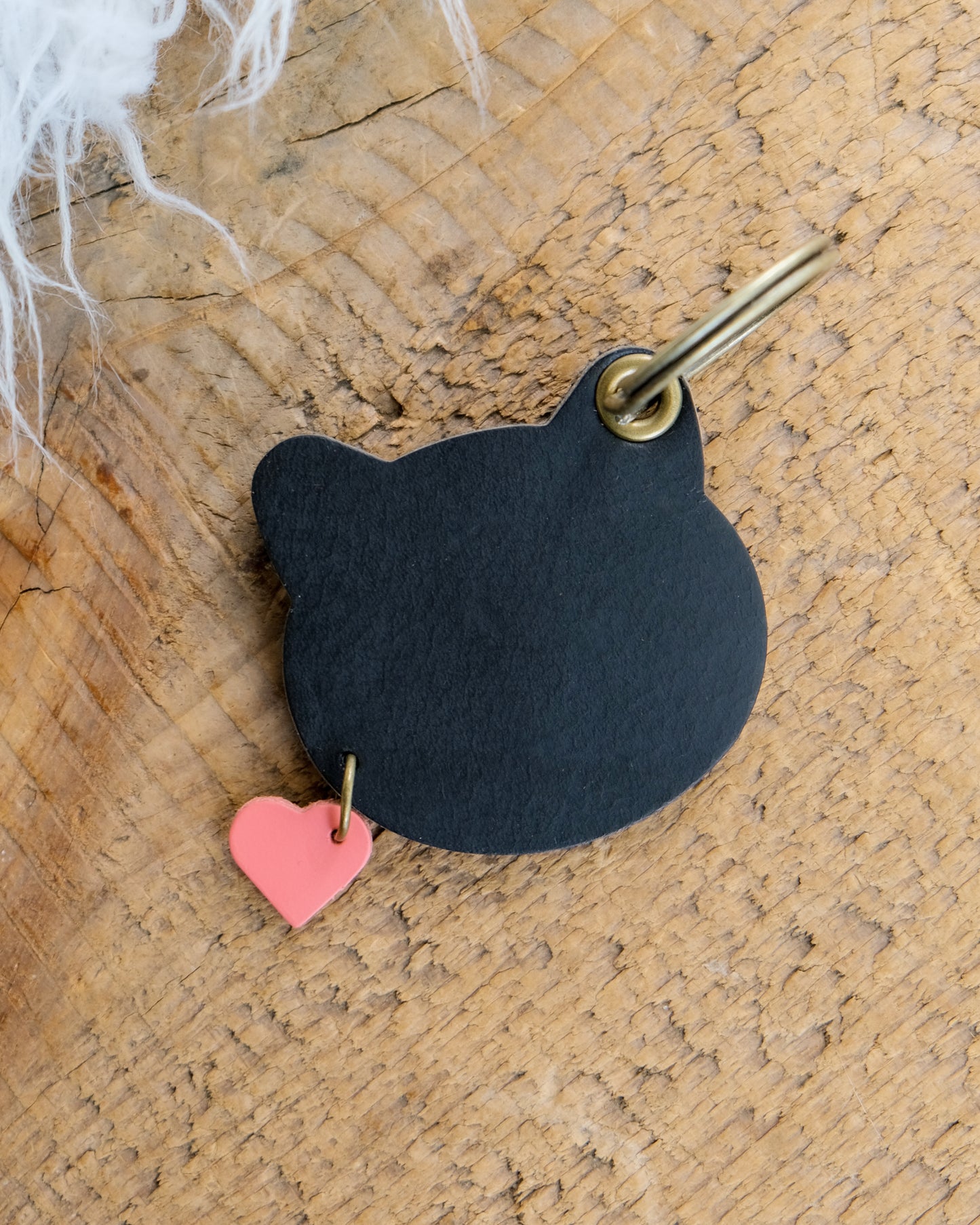 Leather Cat Keychain / Bag Charm