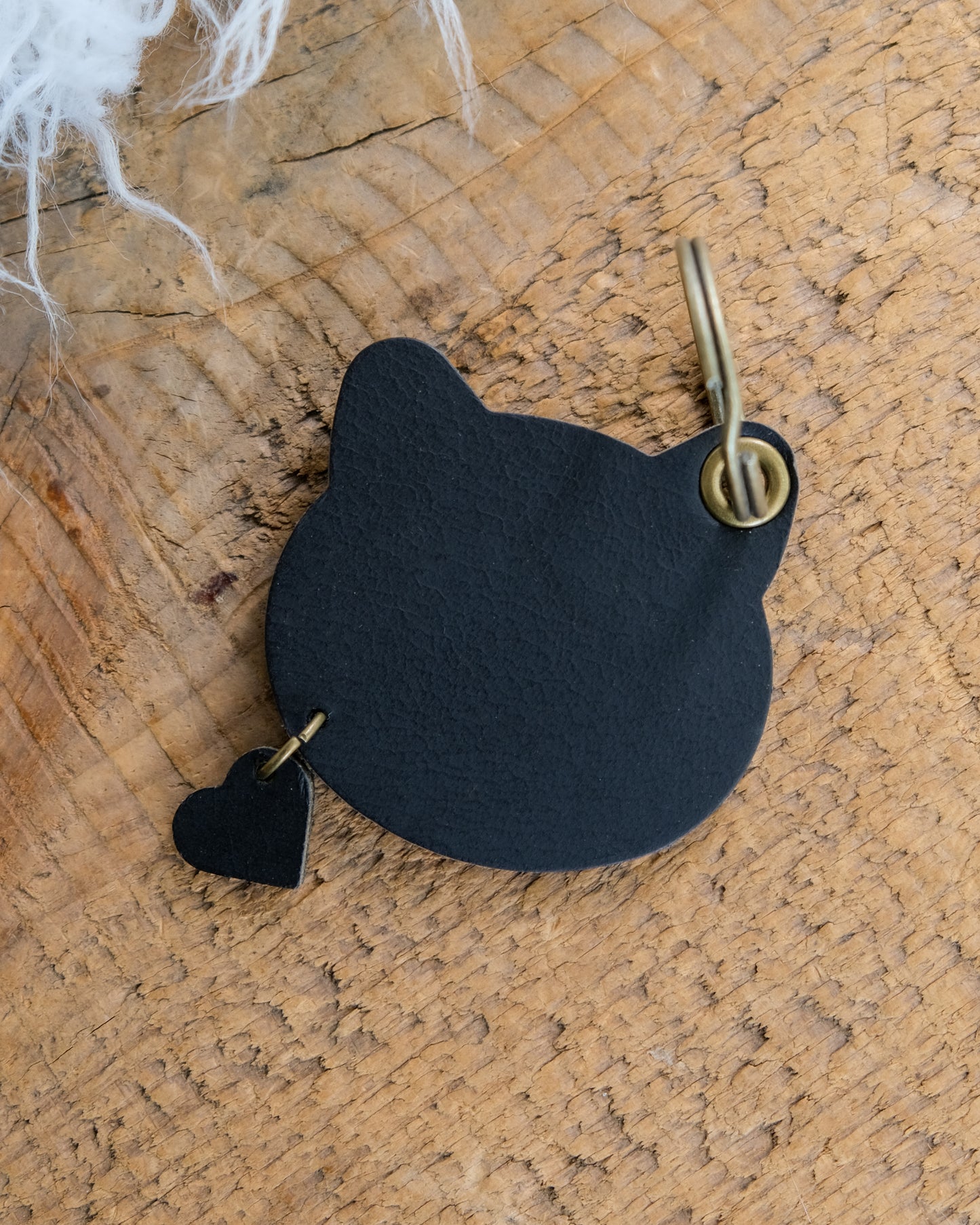 Leather Cat Keychain / Bag Charm