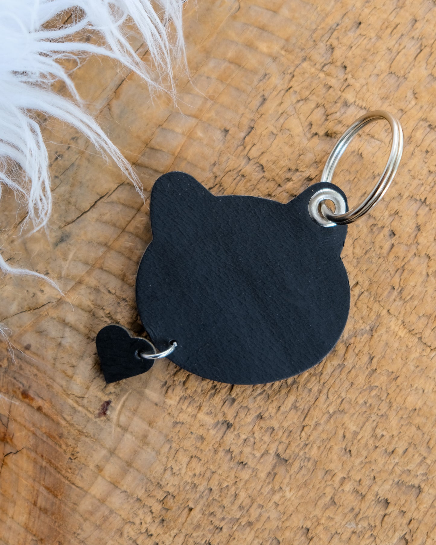 Leather Cat Keychain / Bag Charm