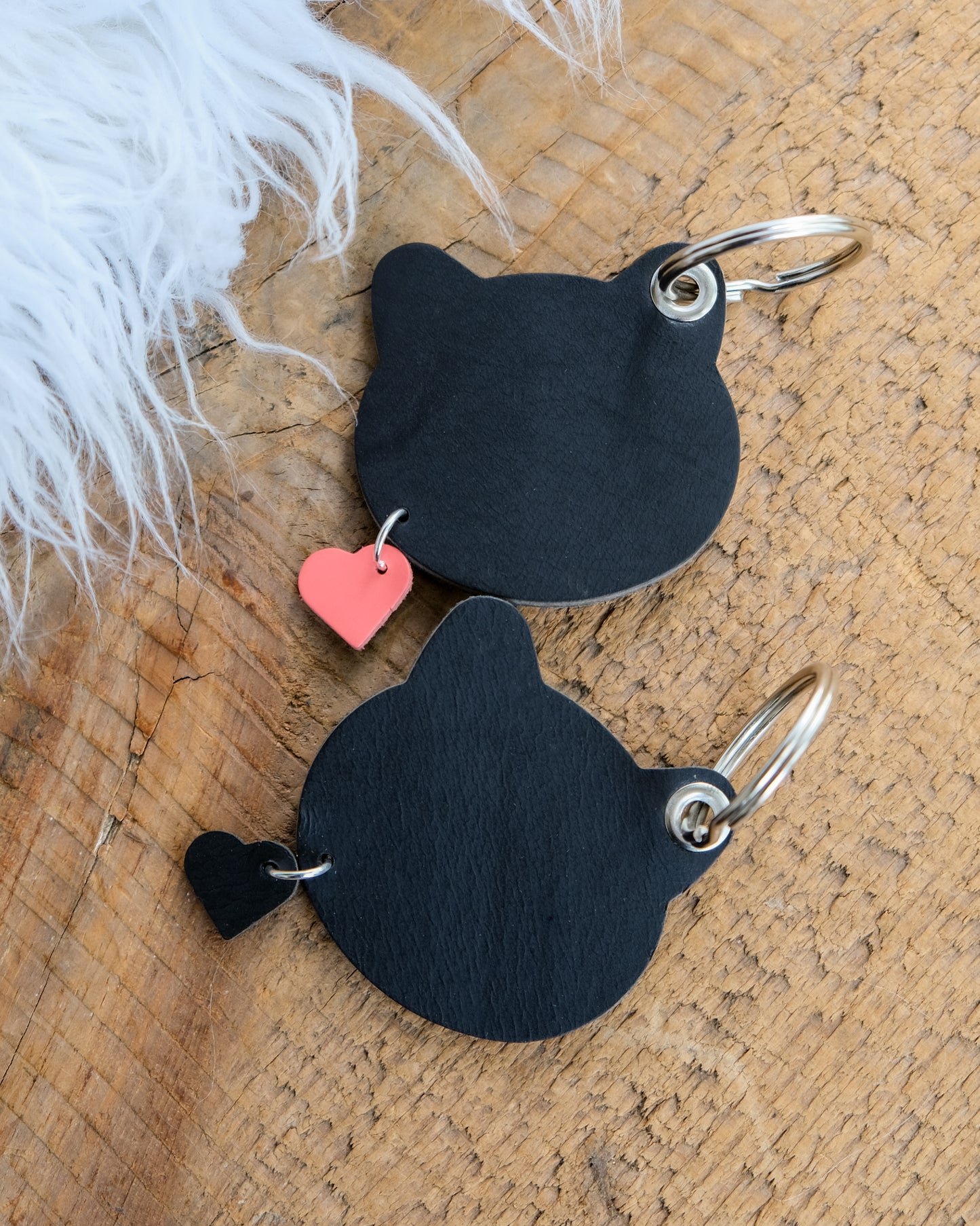 Leather Cat Keychain / Bag Charm