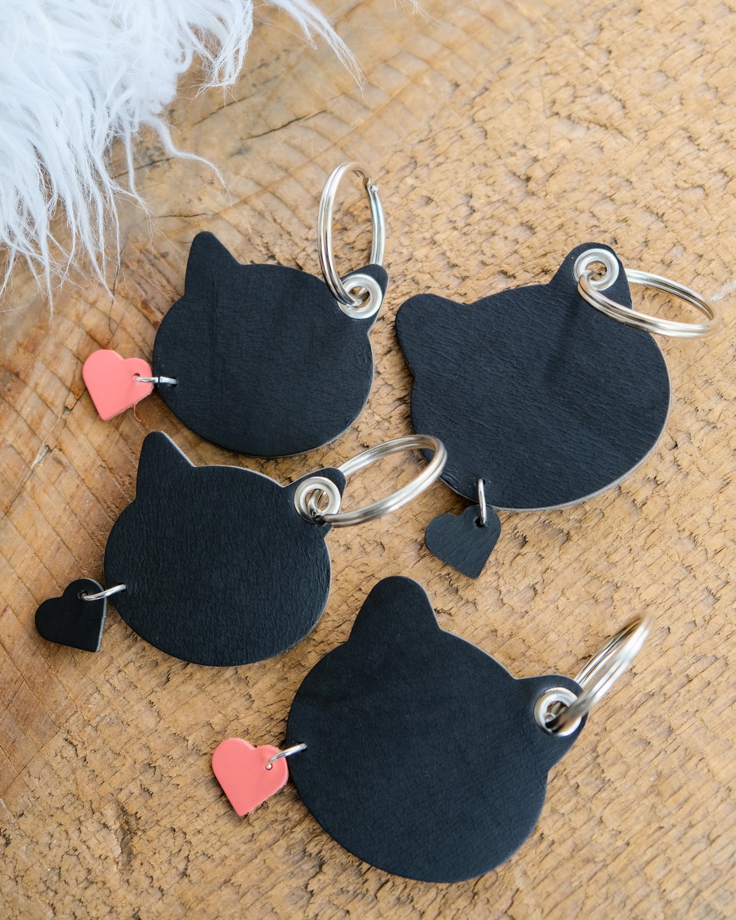 Leather Cat Keychain / Bag Charm